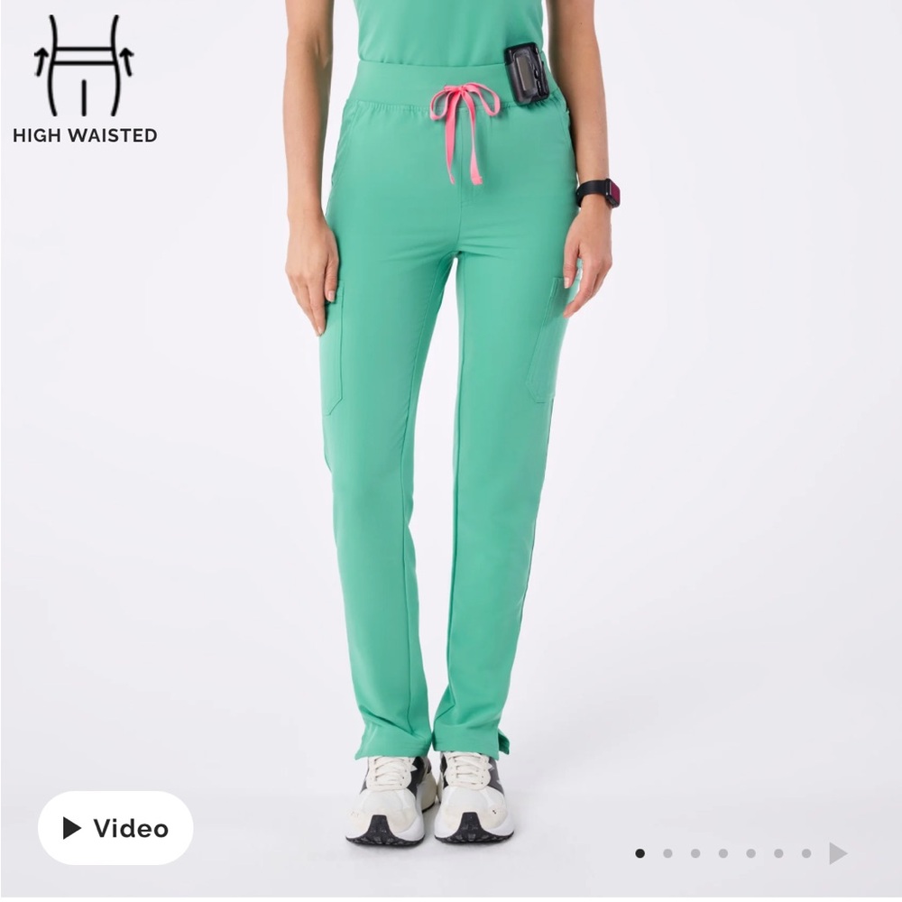 Figs Surgical Green High Waisted Yola Scrub Pants S/P